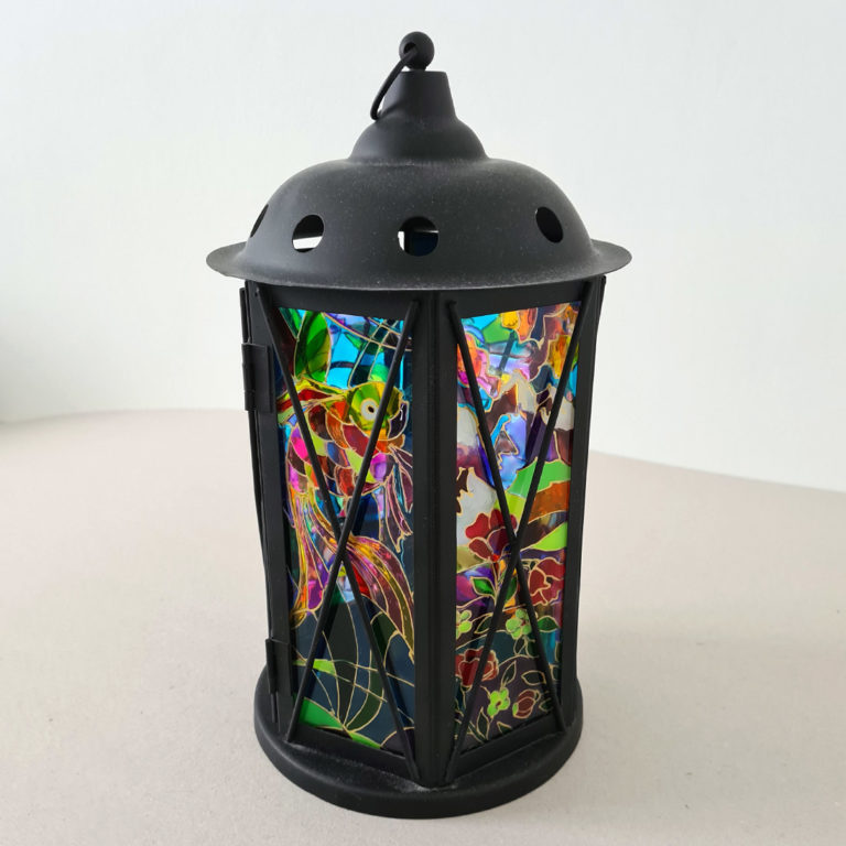 Lantern stained glass for candle